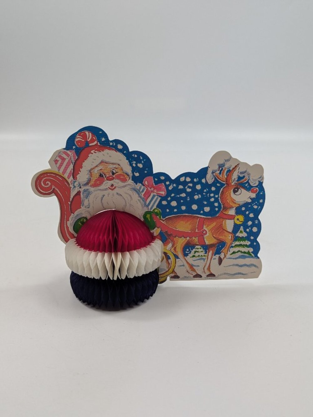 VTG AMSCAN Honeycomb Paper Santa Claus Reindeer Table Top Decoration Denmark